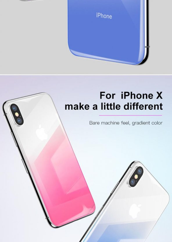 Baseus Coloring Tempered Glass Arka Cam IPhone X
