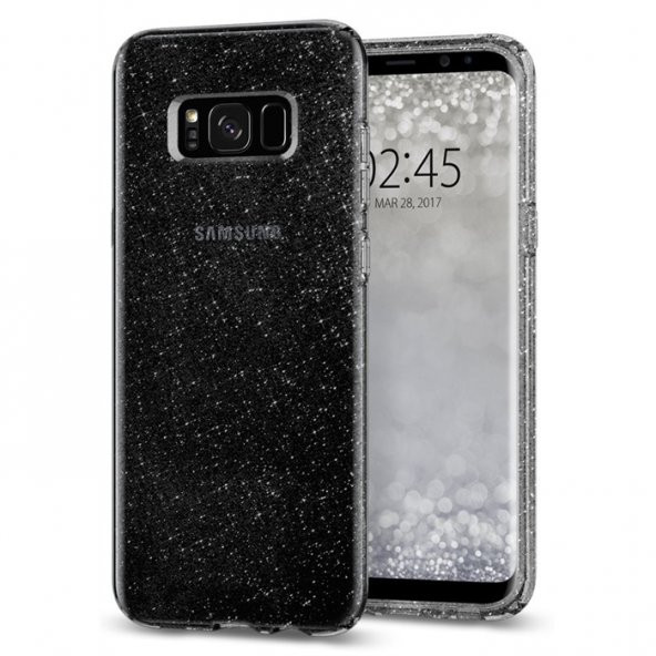 Galaxy S8 Plus Kılıf, Spigen Liquid Crystal Glitter - Space Quartz Siyah
