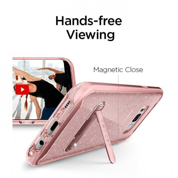 Spigen Samsung Galaxy S8 Plus Kılıf Crystal Hybrid Glitter Rose Quartz