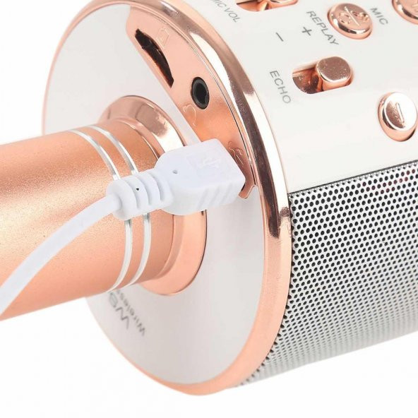 Karaoke Mikrofon Radyo Bluetooth Hoparlör Ses Bombası Müzik Çalar - 3
