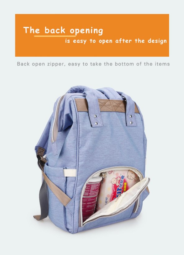 AboutBaby ANNE BEBEK BAKIM SIRT ÇANTASI ALT AÇMA+ BEBEK ARABASINA BAĞLAMA APARATI HEDİYE - Resim 10