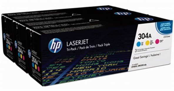 HP CF372AM (304A) (3lü) (CC531A-CC532A-CC533A) Orjinal Toner