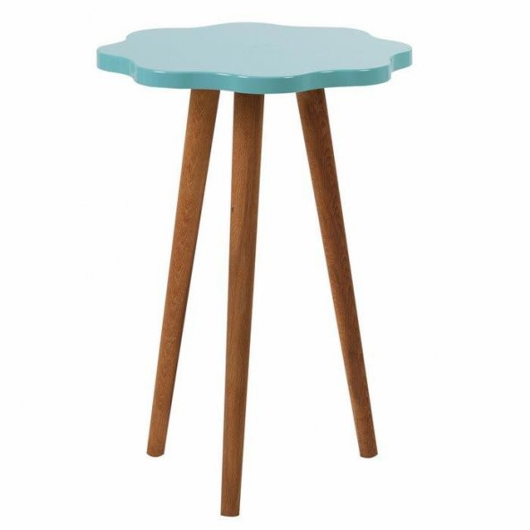 Zigzag Home Papatya 3lü Zigon Sehpa 34cm Mavi-Mavi-Mavi - 2
