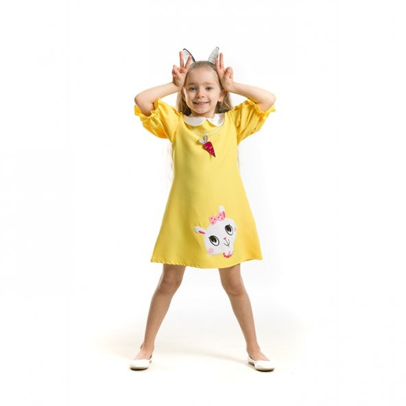 Denokids Mushi Mini Mini Tavşan  Kız Çocuk Elbise