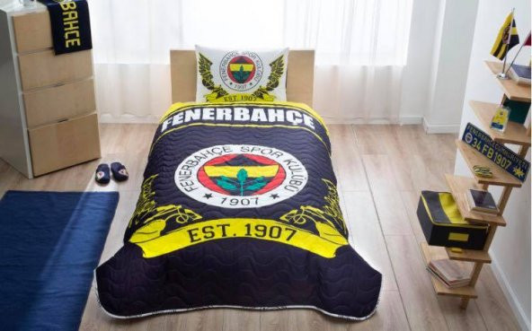 Taç Lisanslı Fenerbahçe Logo Yatak Örtüsü Seti