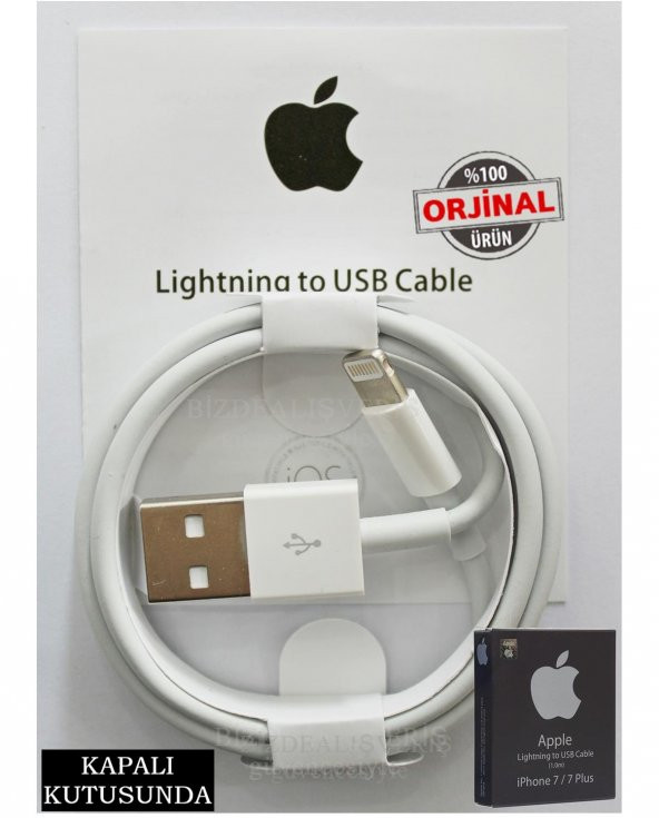 Apple iPhone 5 /5S Orjinal Şarj ve Data Kablosu - Lightning MB352