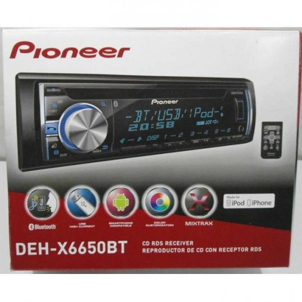 PİONEER DEH-X6650BT USB/CD/MP3 BLUETOOTH RENKLİ EKRAN MİXTRAX - 2