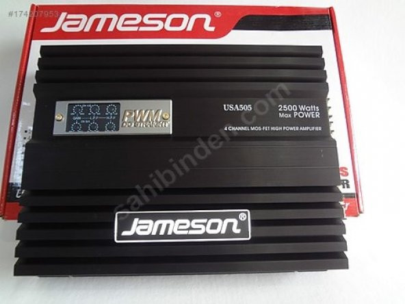 Jameson USA 505--2500 Watt 4 Kanal profesyonel  Mosfet Amfi-BASS KUMANDALIDIR-2 YIL GARANTİ