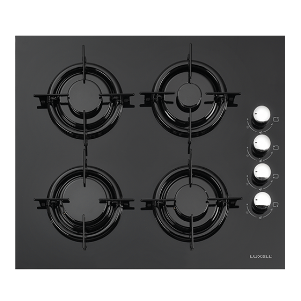 Luxell LX-40 TAHDF Ankastre Cam Ocak Siyah Doğalgazlı Ocak
