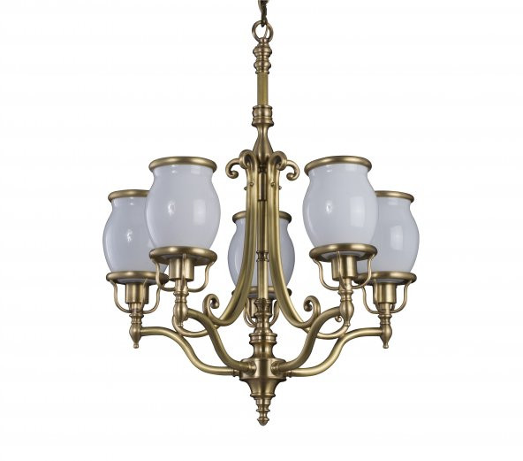 ALUNA Lighting - Saten Bronz Pirinç Avize FAY/00505-5-CH