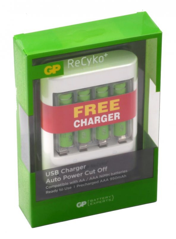 Gp Power Bank U411 950Mah Aaa 4 Adet Pil Usb Free Charger Hediye