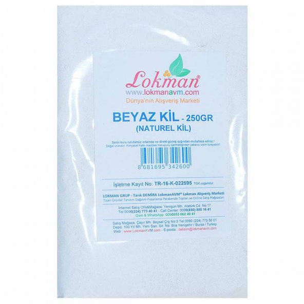 LokmanAVM Beyaz Kil Öğütülmüş Doğal Saf Naturel 250 Gr Paket - 4