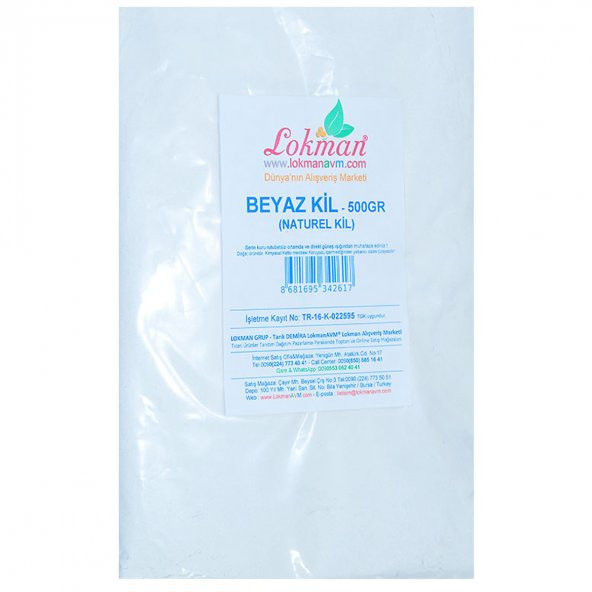 Beyaz Kil Öğütülmüş Doğal Saf Naturel 500 Gr Paket - 6