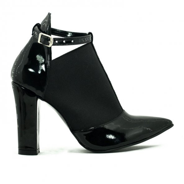 Rıdvan Çelik Kadın Günlük Topuklu Ayakkabı-Rugan-Siyah-113494-04