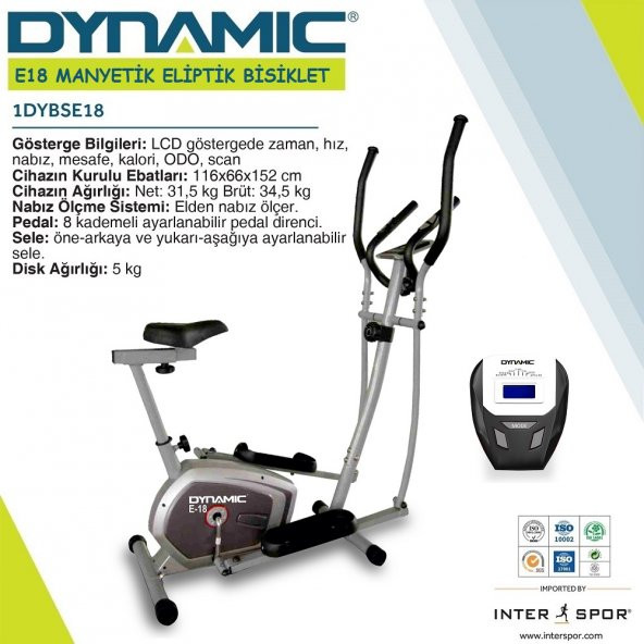 Dynamic E18 Seleli Manyetik Eliptik Kondisyon Bisikleti - Renk Seçiniz - 10