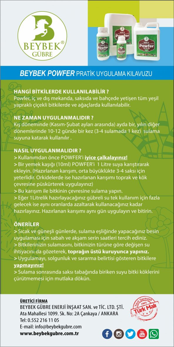 500 ml Beybek Powfer Sıvı Organomineral Bitki Besini - 4