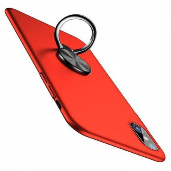 Baseus Ring Bracket iPhone X Kırmızı Kılıf