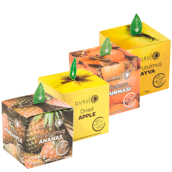 ikramlık küp paket -ananas,elma,trabzon hurması,ayva - Atıştırmalık / Kuru Meyve