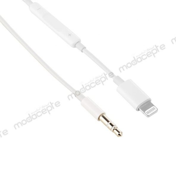 iPhone X 3.5 mm AUX Kablo 100 cm MH021 Beyaz