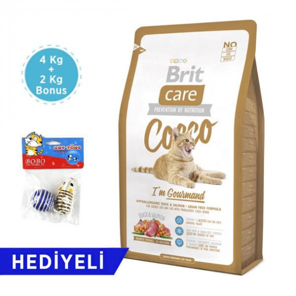 Brit Care Cocco Im Gourmand Ördek Somon 4 Kg + 2 Kg