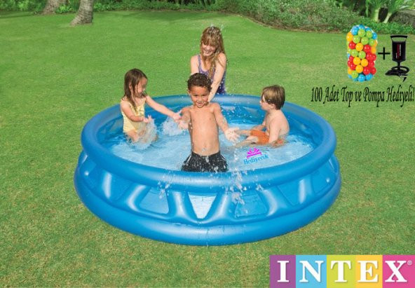Şişme Soft Side Çocuk Oyun Havuzu Set 188x46 Cm Top Ve Pompa Hediye