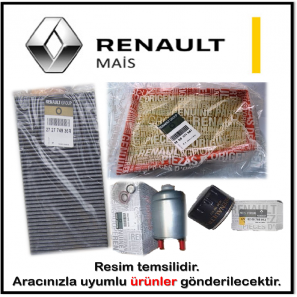 Renault Mais Fluence 1.5 DCi Filtre Bakım Seti 2010-2016
