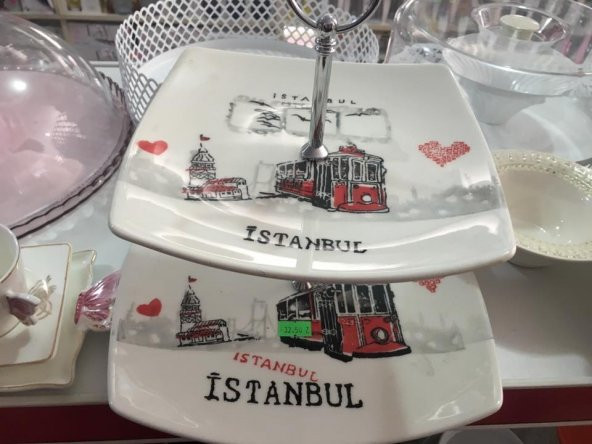 2 Katlı İstanbul kurabiyelik meyvelik