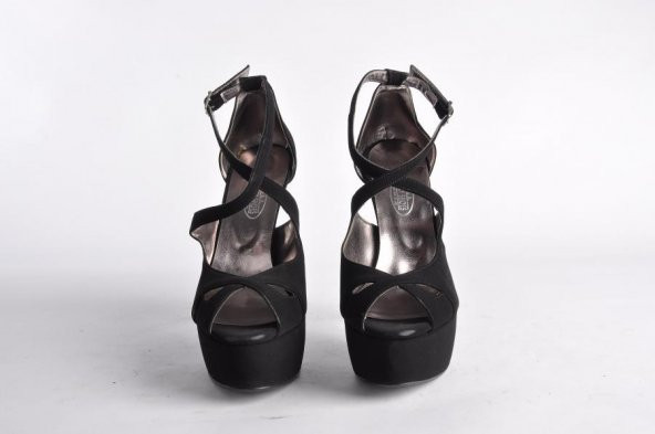 Bayan topuklu ayakkabı siyah süet 149