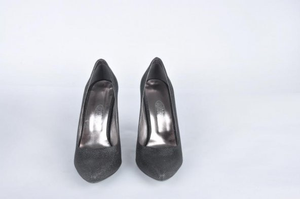 Bayan topuklu ayakkabı siyah çupra 5041