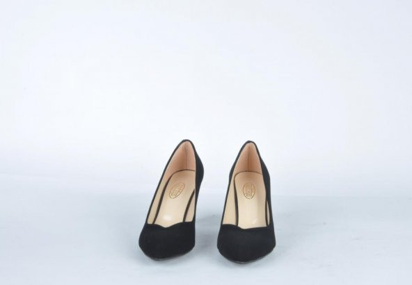 Bayan topuklu ayakkabı siyah süet 3010