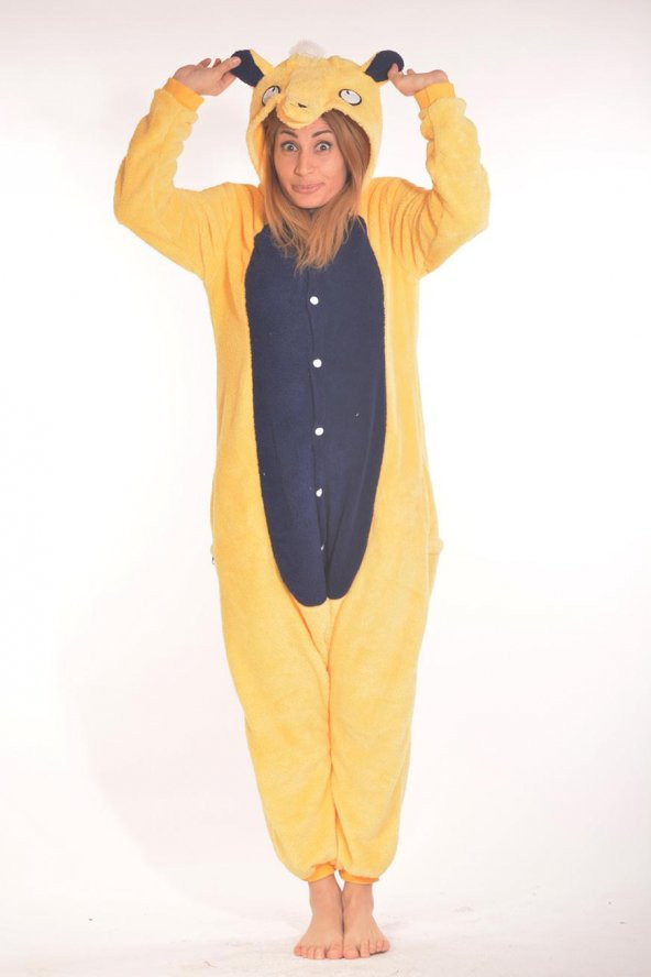Kigurumi Kostüm Pijama | Sarı - Lacivert