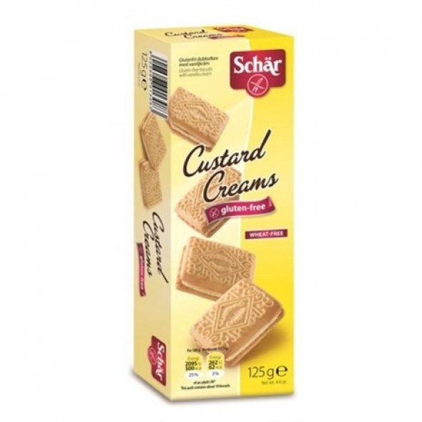 Schar Custard Cream Glutensiz Kremalı Bisküvi 125 g