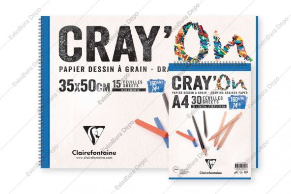 Clairefontaine CrayOn Çizim Blok 160 gr 35x50 cm 15 Yaprak