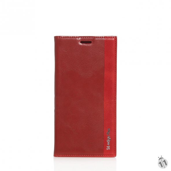 Samsung S6 Edge Plus  - Kapaklı Premium Kılıf - Kırmızı