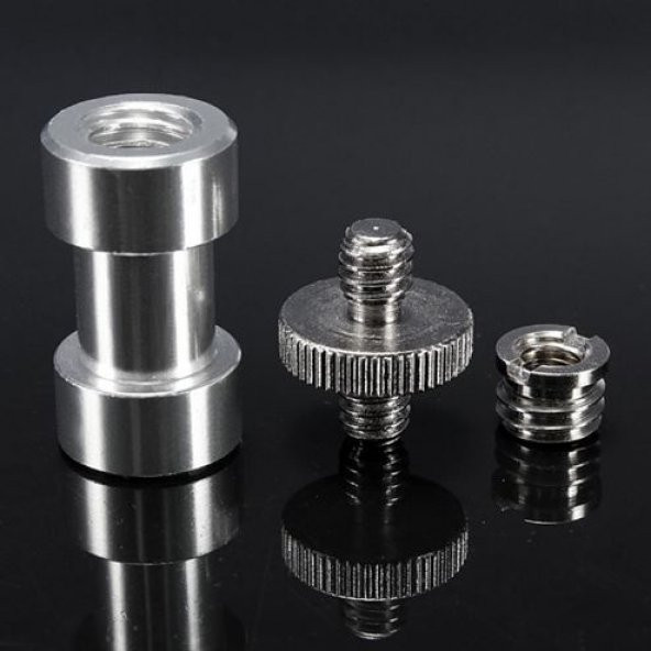 Tripod, Monopod, Işık Standı Vb. için 3 Parça Adaptör Vida Seti