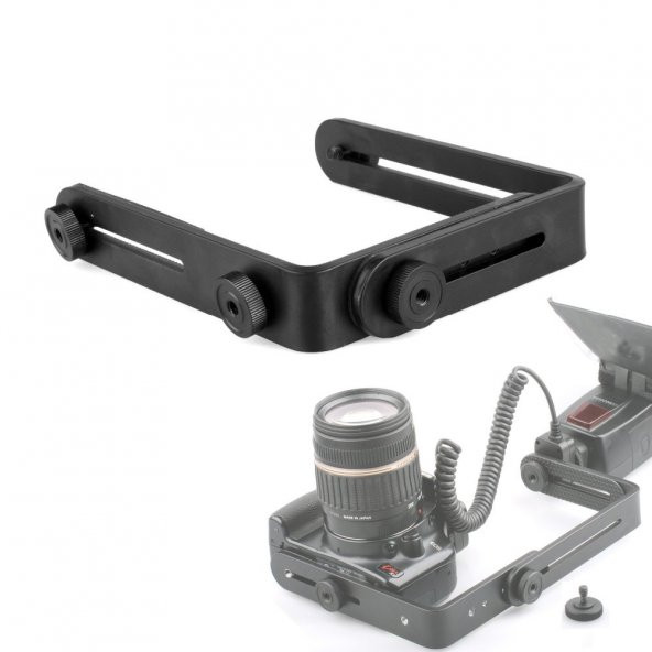 Ayarlanabilir Flash Bracket, L Şekli Flaş Dirseği - 9