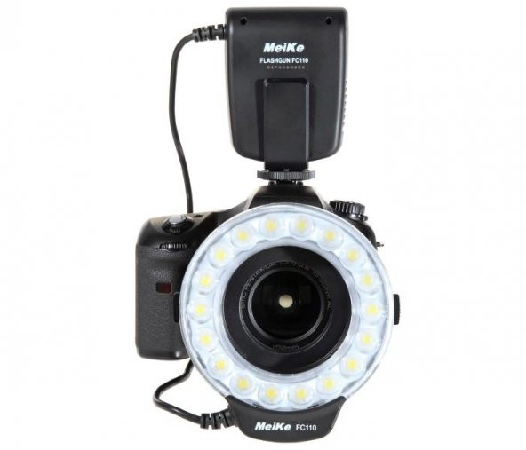 Canon DSLR Makineler İçin MeiKe FC110 LED (Macro) Makro Ring Flaş