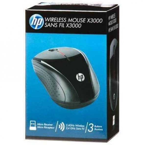 HP WIRELESS MOUSE X3000 2.4 GHZ 3 BUTTONS SİYAH KABLOSUZ MOUSE