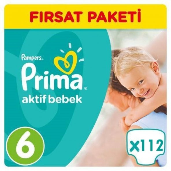Prima Bebek Bezi No:6 Beden (15+ Kg) 112 Adet Fırsat Paketi