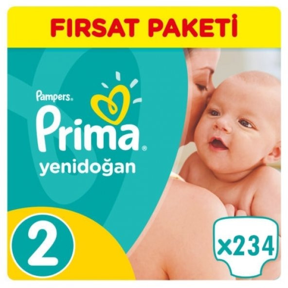 Prima Yenidoğan Bebek Bezi No:2 Beden ( 234 Adet) Fırsat Paketi
