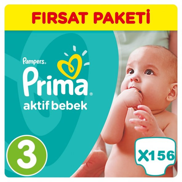 Prima Bebek Bezi No:3 Beden (5-9 Kg) 156 Adet Fırsat Paketi