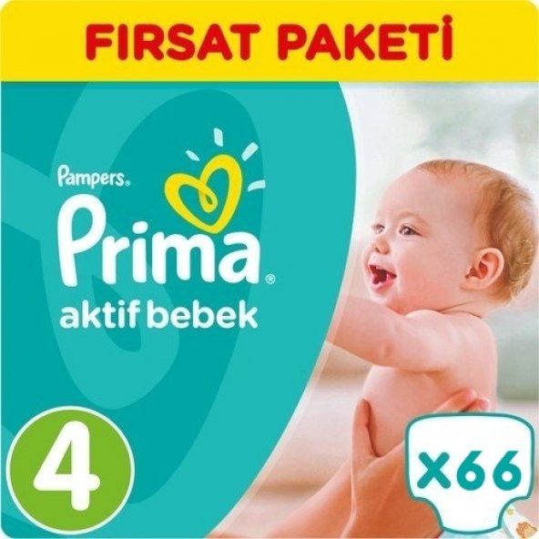 Prima Bebek Bezi No:4 Beden (8-14 Kg) 66 Adet Fırsat Paketi