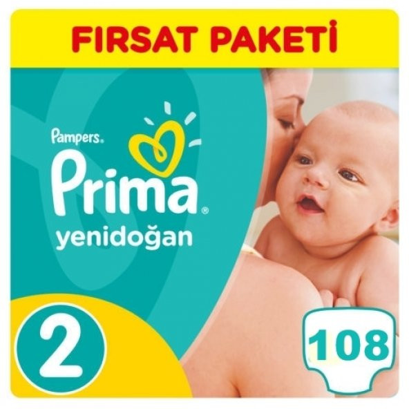 Prima Yenidoğan Bebek Bezi No:2 Beden (108 Adet) Fırsat Paketi