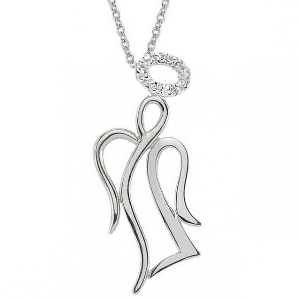 Goldstore 14 Ayar Altın  0.04 ct Pırlanta Melek Kolye DP9665