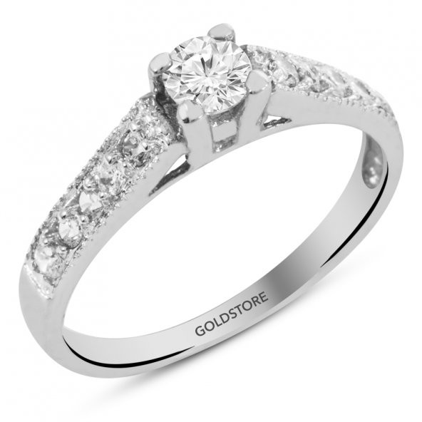 Goldstore 14 Ayar Altın Tek Taş Yüzük GRS11451
