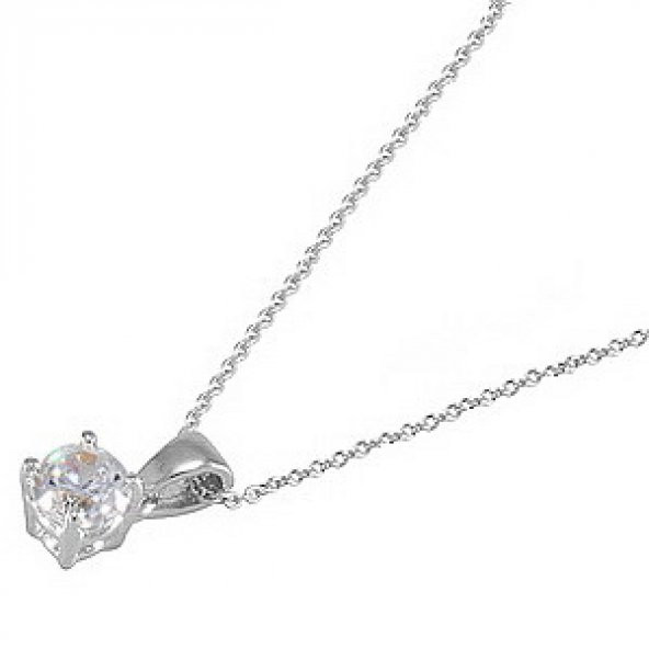Goldstore 14 Ayar Altın  0.16 ct Pırlanta Tek Taş Kolye DPS23888