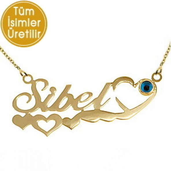 Goldstore 14 Ayar Altın Gözlü İsim Kolye PNJ25524