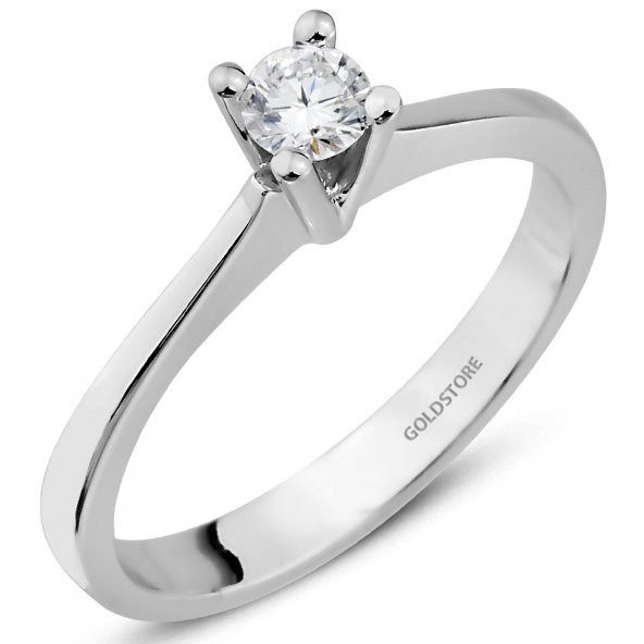 Goldstore 0.20 ct F Color (Nadir Beyaz) Pırlanta Tektaş Yüzük DRS39774