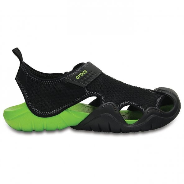 Crocs Swiftwater Sandal Black/Volt Green Erkek Sandalet CR0014 - Resim 3