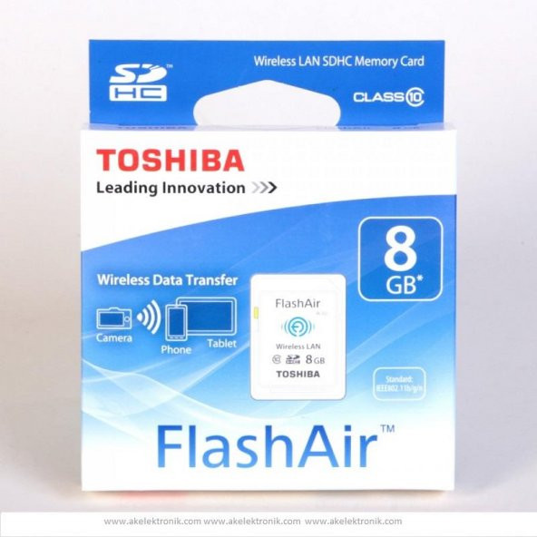 Toshiba 8GB FlashAir WiFi Hafıza Kartı